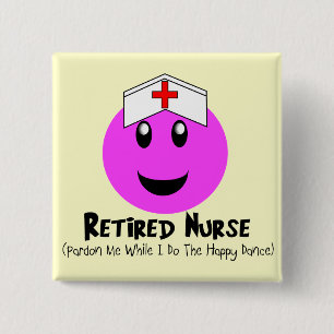 Gepensioneerde verpleegsters Gifts "Happy Dance Pi Vierkante Button 5,1 Cm