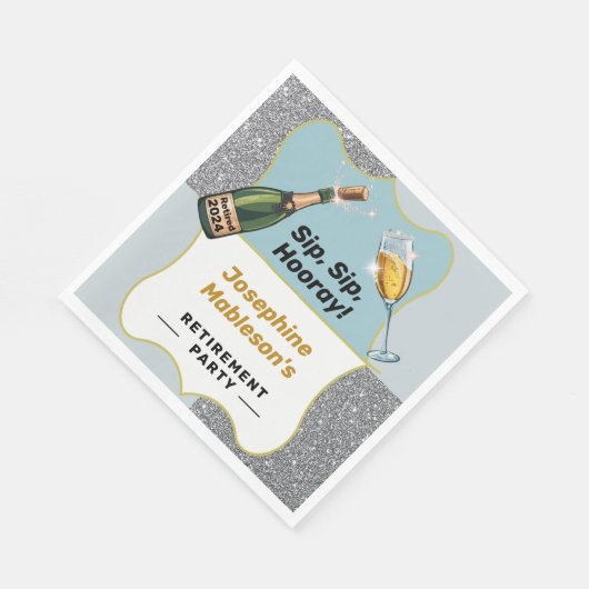 Gepensioneerde viering afscheid partij servet (Hoek)