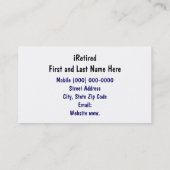 Gepensioneerde Visitekaartjes in ruste (Achterkant)