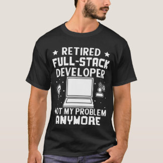 Gepensioneerde volledige stapelontwikkelaar Mijn p T-shirt