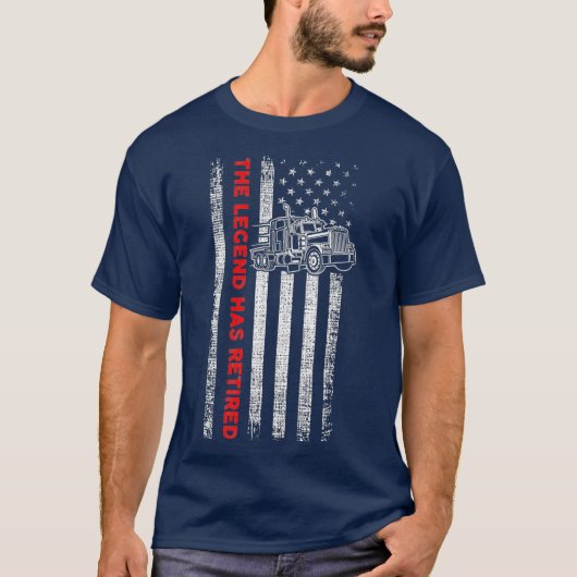 Gepensioneerde vrachtwagenchauffeur Patriottische  T-shirt (Voorkant)