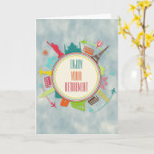 Gepensioneerde wereldreizen kaart (Gele Bloem)