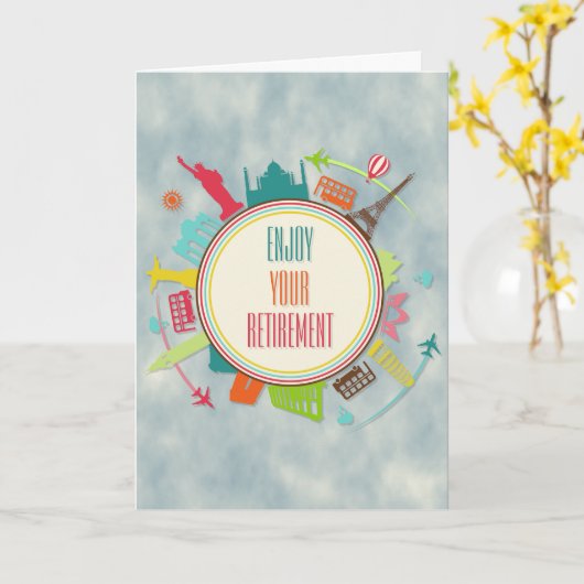 Gepensioneerde wereldreizen kaart (Gele Bloem)