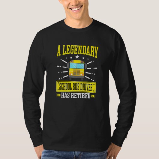 Gepensioneerde wettige-schoolbus-chauffeur die bus t-shirt (Voorkant)