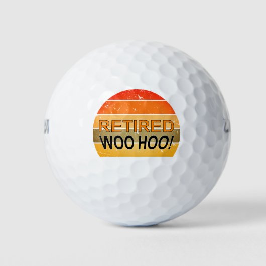 Gepensioneerde Woo Hoo met zonsondergang Golfballen (Voorkant)