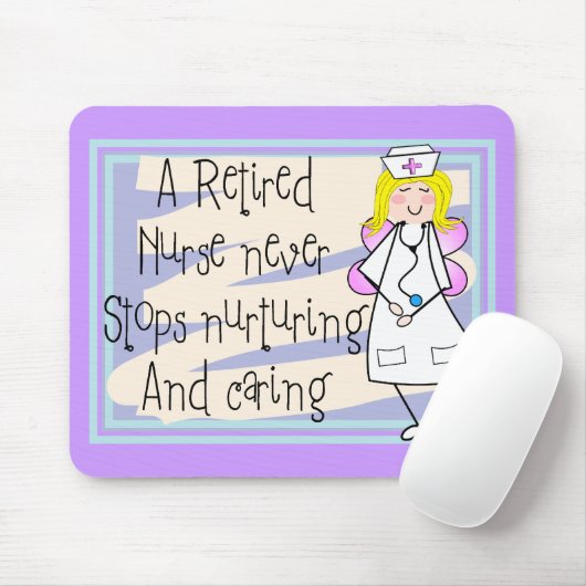 Gepensioneerde zurse Angel-kaarten en -cadeaus Muismat (Met muis)