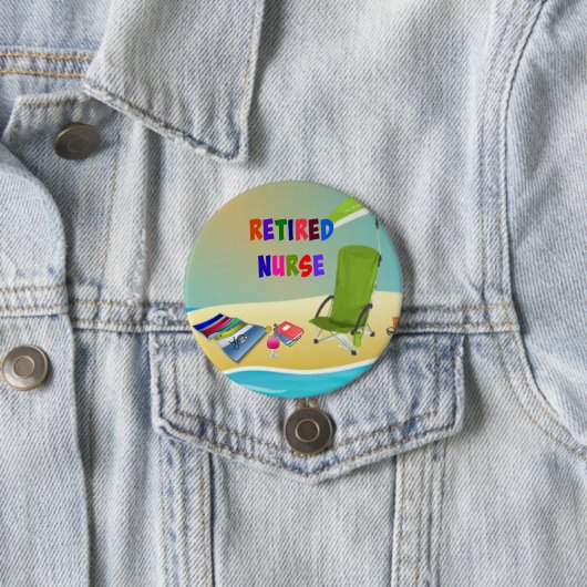 Gepensioneerde zuster, Fun in Sun Ronde Button 7,6 Cm (In situ)