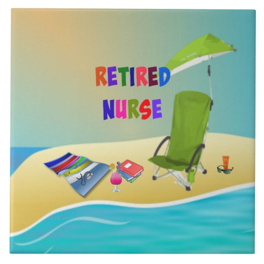 Gepensioneerde zuster, Fun in the Sun, Tegeltje (Voorkant)