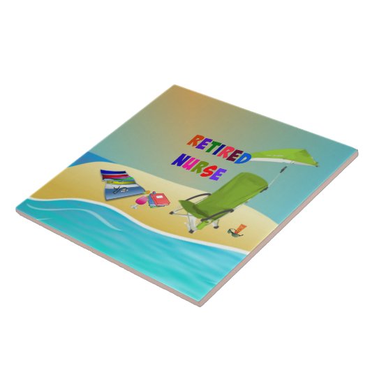 Gepensioneerde zuster, Fun in the Sun, Tegeltje (Zijkant)