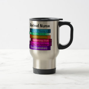 Gepensioneerde zuster Gifts Stack of Books Design  Reisbeker
