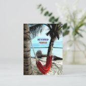 Gepensioneerde zuster - Hammock bij het strand Briefkaart (Staand voorkant)
