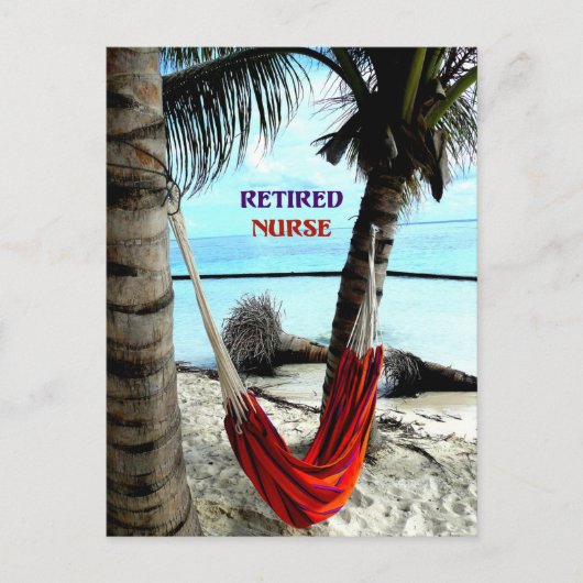 Gepensioneerde zuster - Hammock bij het strand Briefkaart (Voorkant)