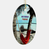 Gepensioneerde zuster - Hammock bij het strand Keramisch Ornament (Rechts)