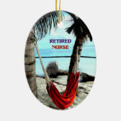 Gepensioneerde zuster - Hammock bij het strand Keramisch Ornament (Achterkant)