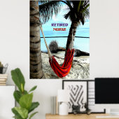 Gepensioneerde zuster - Hammock bij het strand Poster (Thuiskantoor)