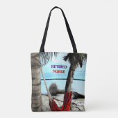Gepensioneerde zuster, hammock op het strand tote bag (Achterkant)