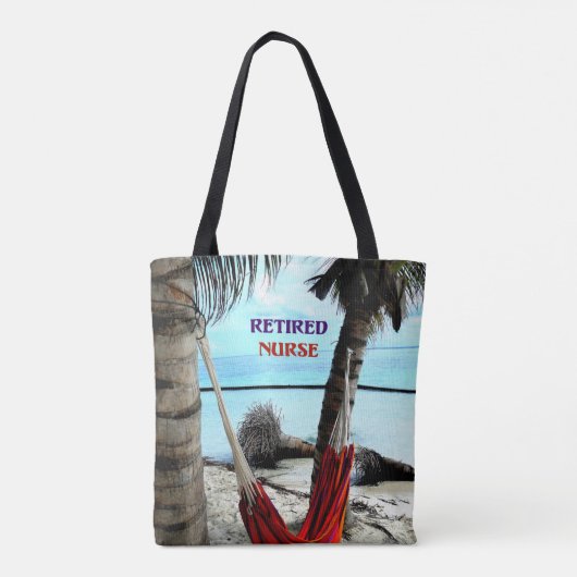 Gepensioneerde zuster, hammock op het strand tote bag (Achterkant)