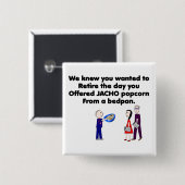 Gepensioneerde zuster Story Art JACHO Vierkante Button 5,1 Cm (Voorkant /achterkant)