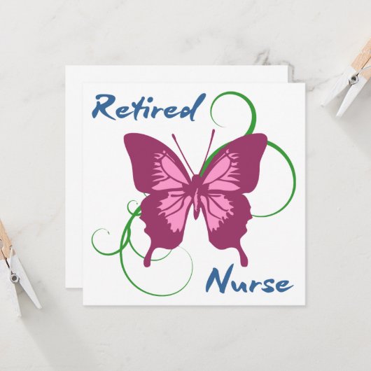 Gepensioneerde zuster (vlinder) kaart (Voorkant / Achterkant in situ)