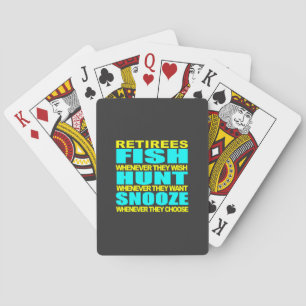 Gepensioneerden vissen jagen en snoozen pokerkaarten
