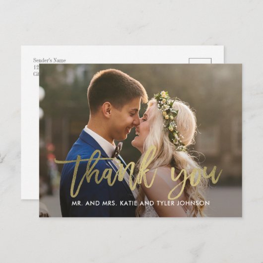 Gepensneerd charm Dank u Briefkaarten (Voorkant / Achterkant)