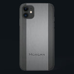Gepensneerd metaal Twee Shades - Naam Case-Mate iPhone Case<br><div class="desc">iPhone case met een faux geborsteld metaal blik en een gegraveerd gedrukt effect op de tekst waar u jouw naam kunt toevoegen.</div>