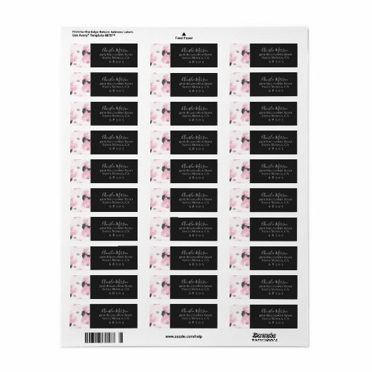 Gepenspelde Blush Return Address Labels (Full Sheet)