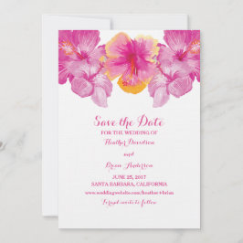 Gepenspelde Hibiscus Floral Save the Date Invite
