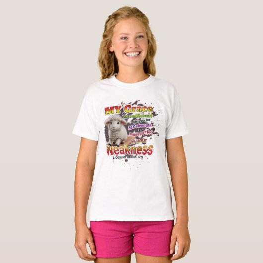 Geperfectioneerd in zwakte t-shirt (Voorkant volledig)