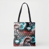 Geperforeerd bordontwerp met "inktdruppels" op wij tote bag (Voorkant)