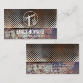 Geperforeerd Geroest Metaal | Bouwkraan Visitekaartje (Voorkant / Achterkant)