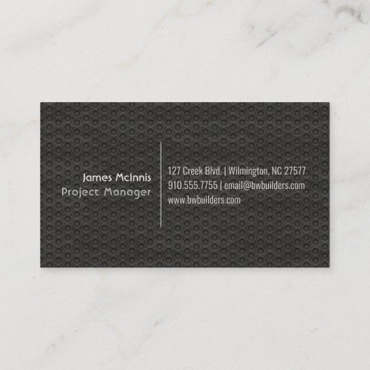 Geperforeerd metaal/Hout Visitekaartje (Achterkant)