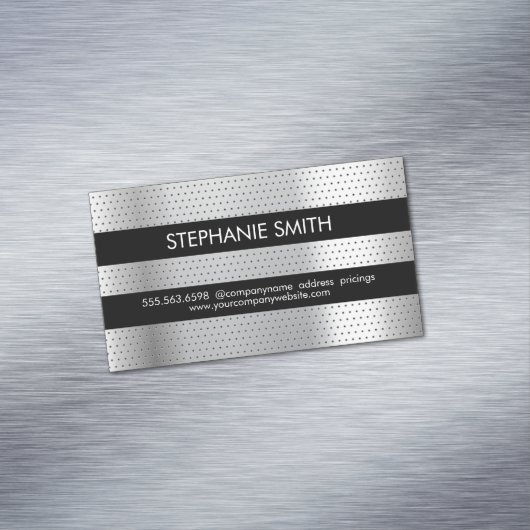 Geperforeerd metaalpatroon magnetisch visitekaartje (Voorbeeld)