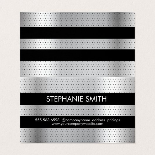 Geperforeerd metaalpatroon visitekaartje (Buitenkant ongevouwen)