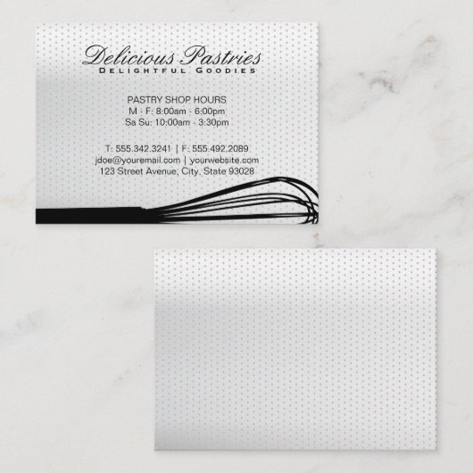 Geperforeerde achtergrond | Whisk Chef Visitekaartje (Voorkant / Achterkant)