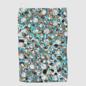 Geperforeerde blauwvis over witachtige textuur golfhanddoek (Voorkant)