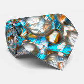 Geperforeerde blauwvis over witachtige textuur stropdas (Opgerold)