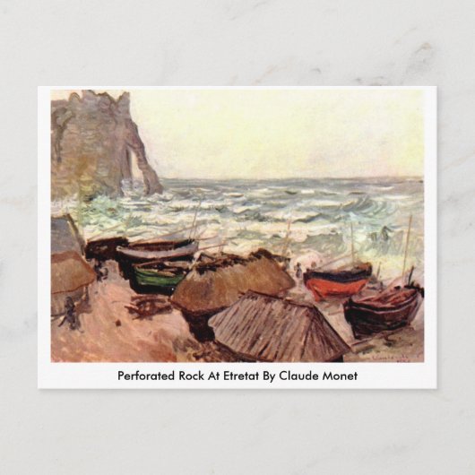 Geperforeerde rots bij Etretat van Claude Monet Briefkaart (Voorkant)