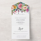 Geperforeerde verwijderbare RSVP Wedding Al in 1 U All In One Uitnodiging (Binnen)