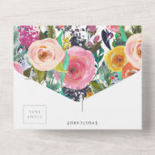 Geperforeerde verwijderbare RSVP Wedding Al in 1 U All In One Uitnodiging (Achterkant)