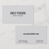 Geperforeerde witte lederen print visitekaartje (Voorkant / Achterkant)