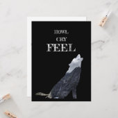 Geperosnaliseerde Wolf Howling Kaart (Voorkant / Achterkant in situ)