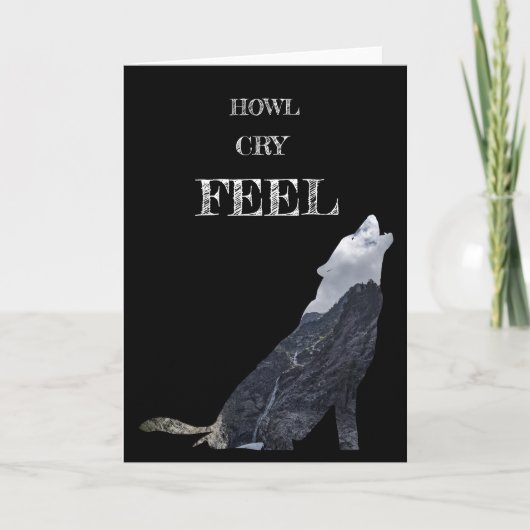 Geperosnaliseerde Wolf Howling Kaart (Voorkant)