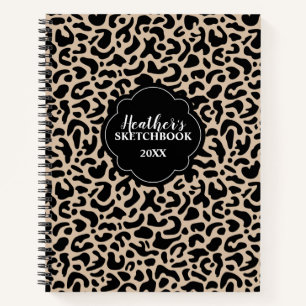 Gepersoaniseerd Elegant Chic Black Sketchbook Notitieboek
