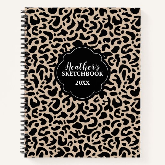 Gepersoaniseerd Elegant Chic Black Sketchbook Notitieboek (Voorkant)