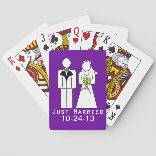 Gepersoaniseerd net getrouwd pokerkaarten (Achterkant)