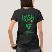 Gepersoaniseerde Irish AF Drink Team Black Green T-shirt (Achterkant)