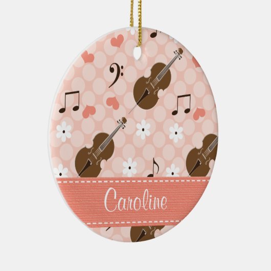 Gepersoaniseerde Roze Cello Ornament (Rechts)