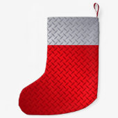 Gepersonaëerd Rood- en Staal Diamondplate-patroon Kleine Kerstsok (Achterkant)