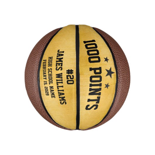 Gepersonaliseerd 1000 punten spelers basketbal (Verticaal)